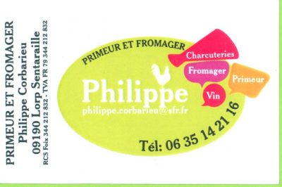 Carte de visite primeur et fromager