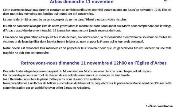 Affiche 11 novembre 2018